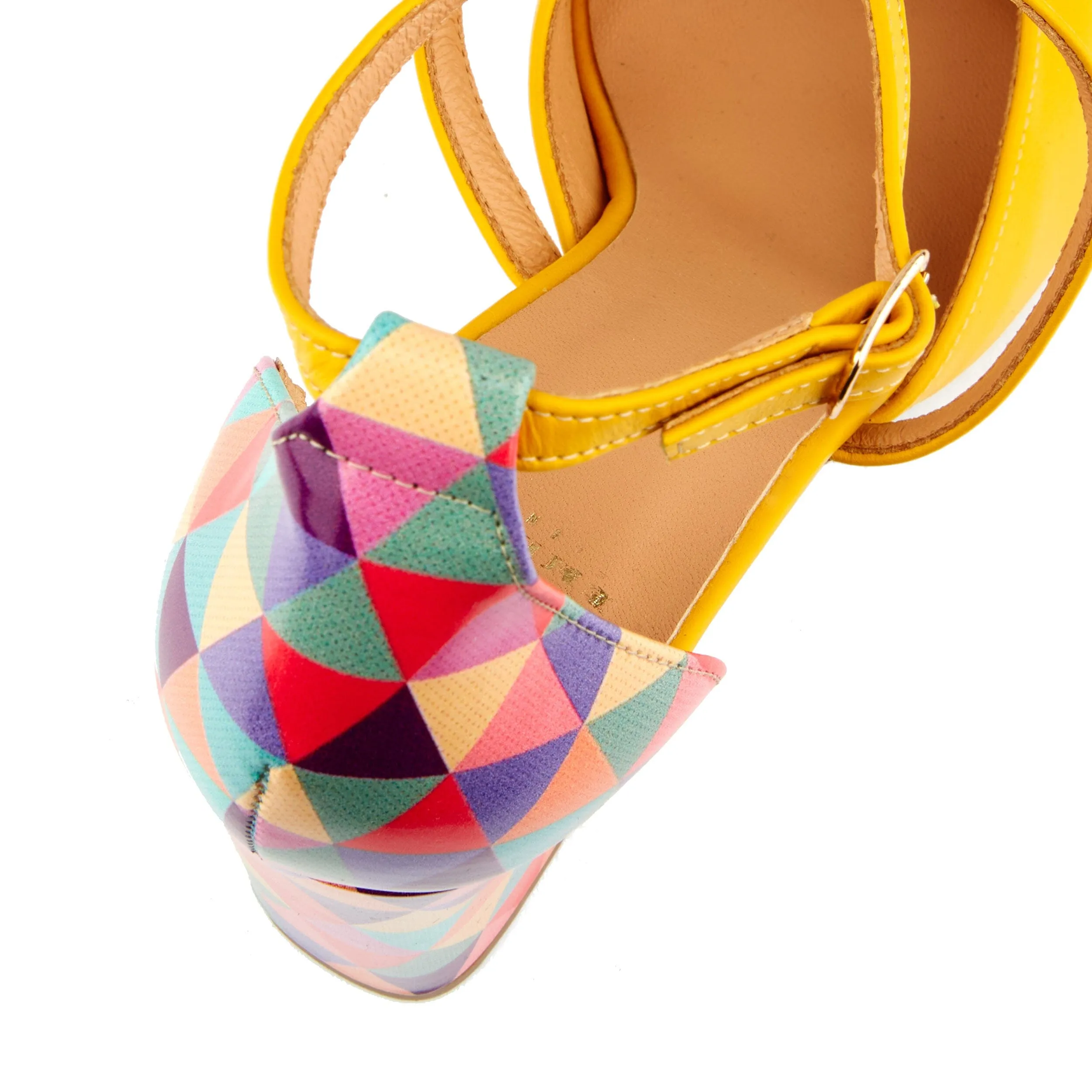 Kylie - Yellow & Multi Triangle Print