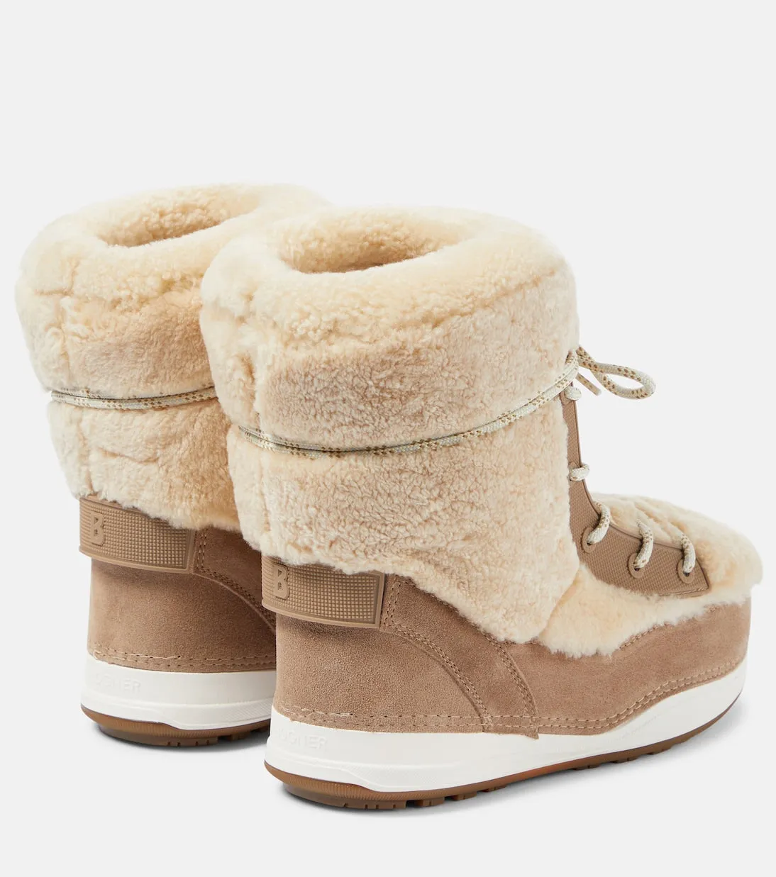 La plagne ankle boots in Bogner sheepskin and suede, beige