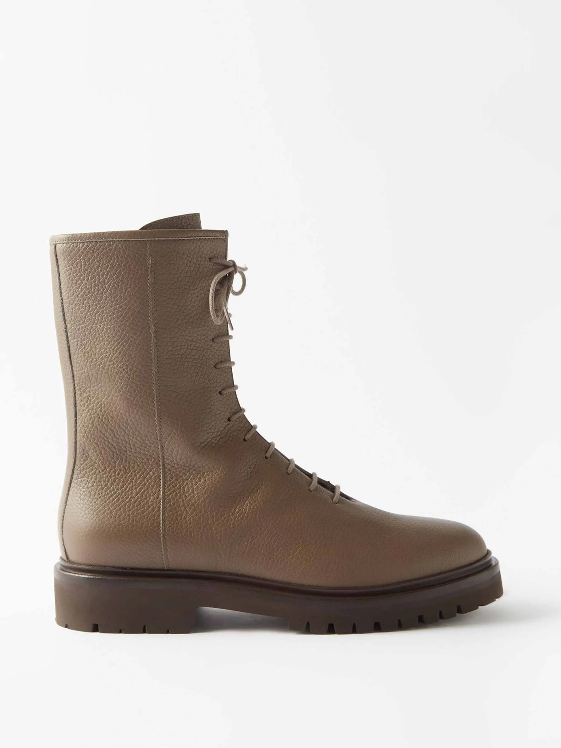 Lace-up leather boots
