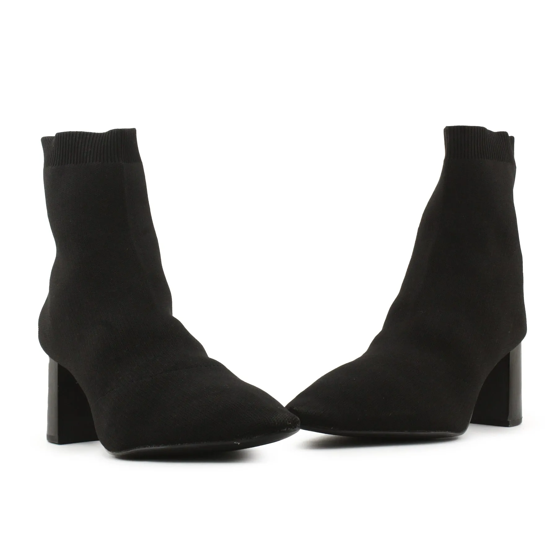 Lefties Block Heels Sock Boots | Textile