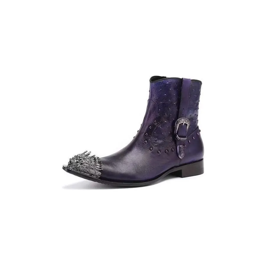 Luxe Exotic Leather Ankle Boots