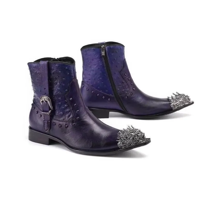 Luxe Exotic Leather Ankle Boots