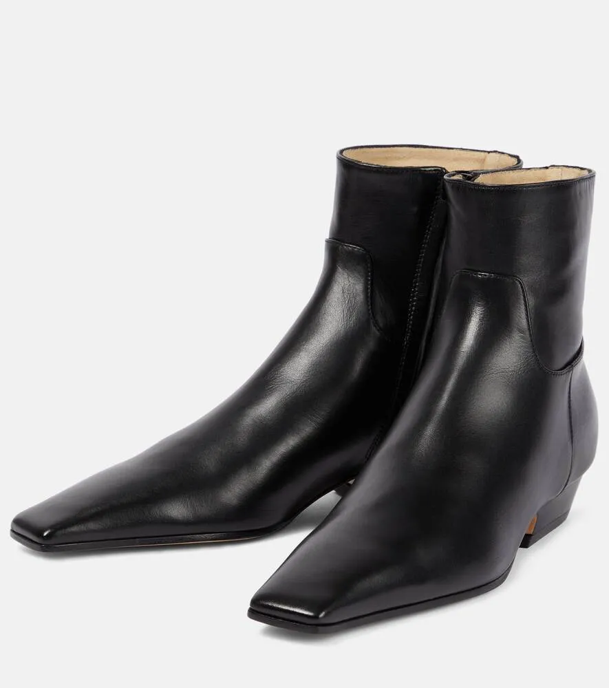 Marfa Khaite leather ankle boots, black