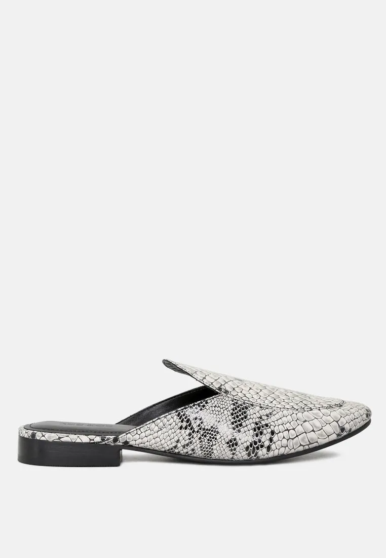 MARLA Black Metallic Leather Mules