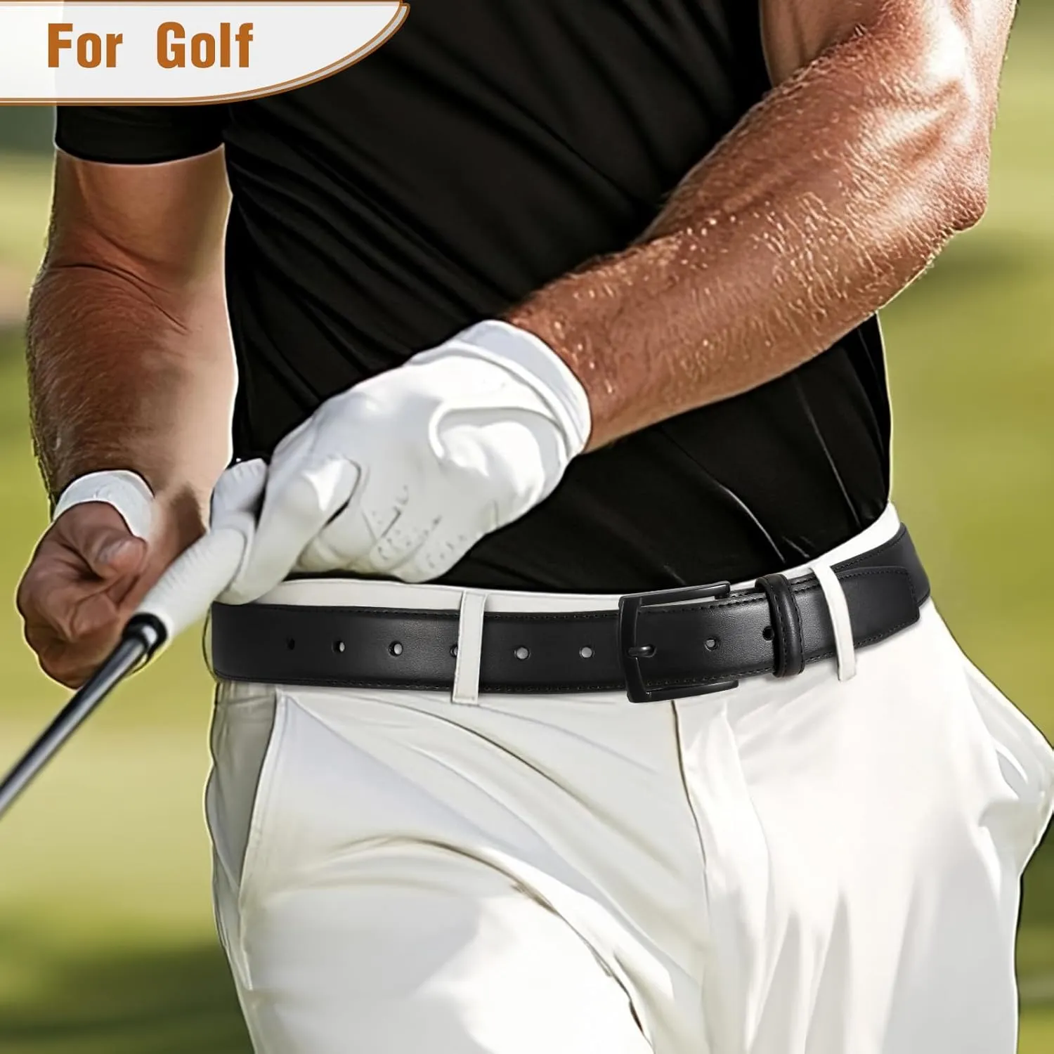 Men's Belt Genuine Leather Belt for Men Dress Casual Golf Jeans Pants 1 3/8"