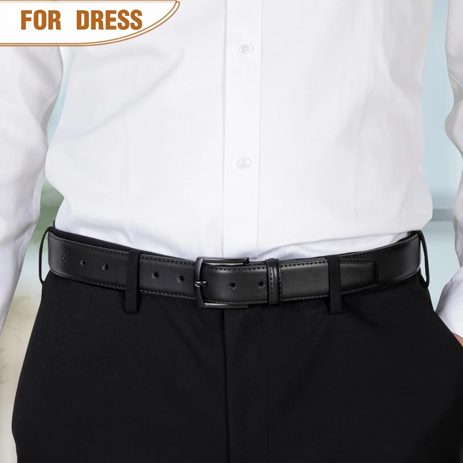 Men's Belt Genuine Leather Belt for Men Dress Casual Golf Jeans Pants 1 3/8"