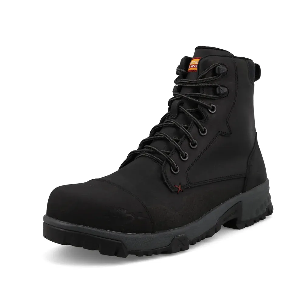 Men's Twisted X 6" Nano Toe Black Lace Up Work Boot - MXCN005