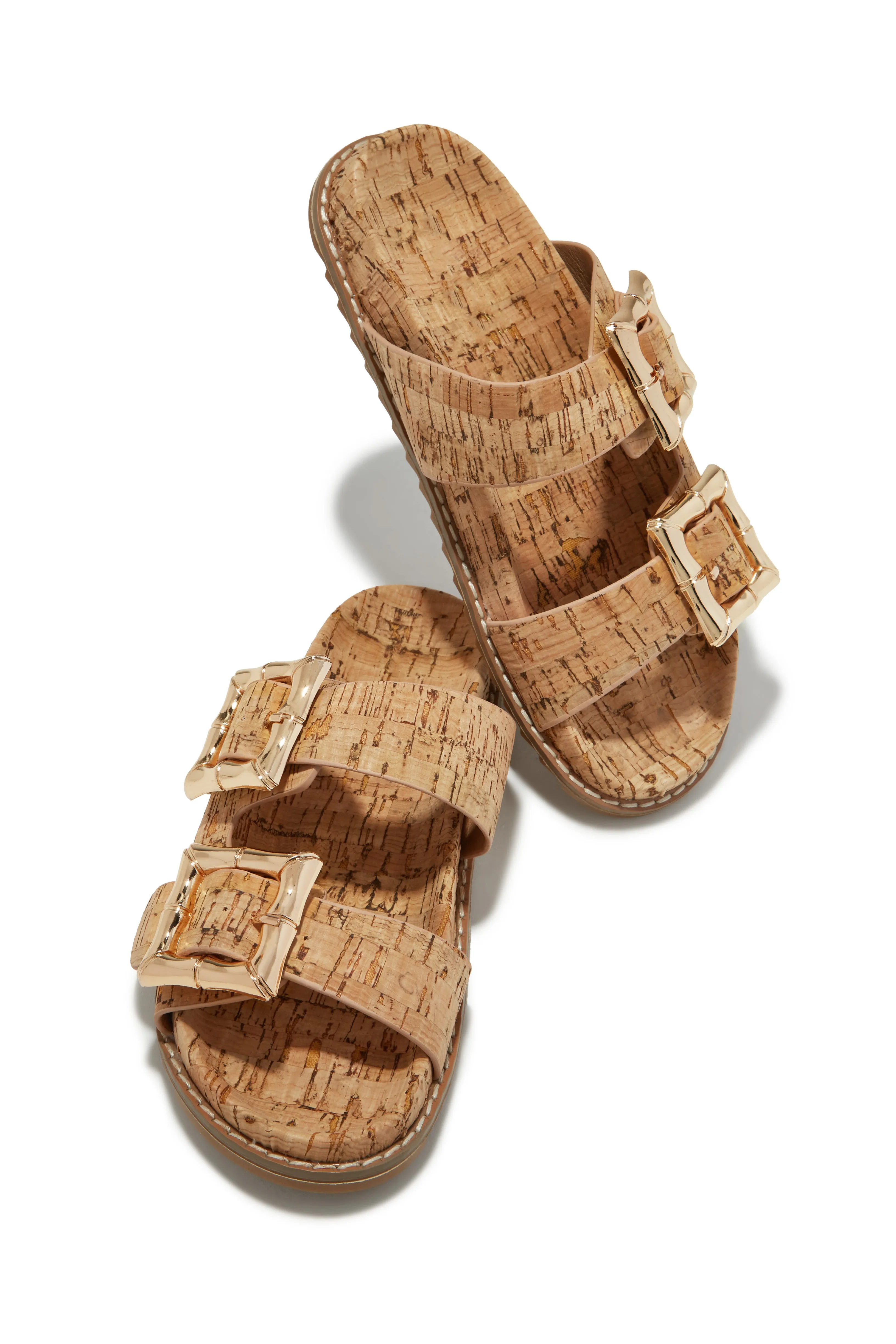 Neylana Chunky Slip On Sandals - Cork