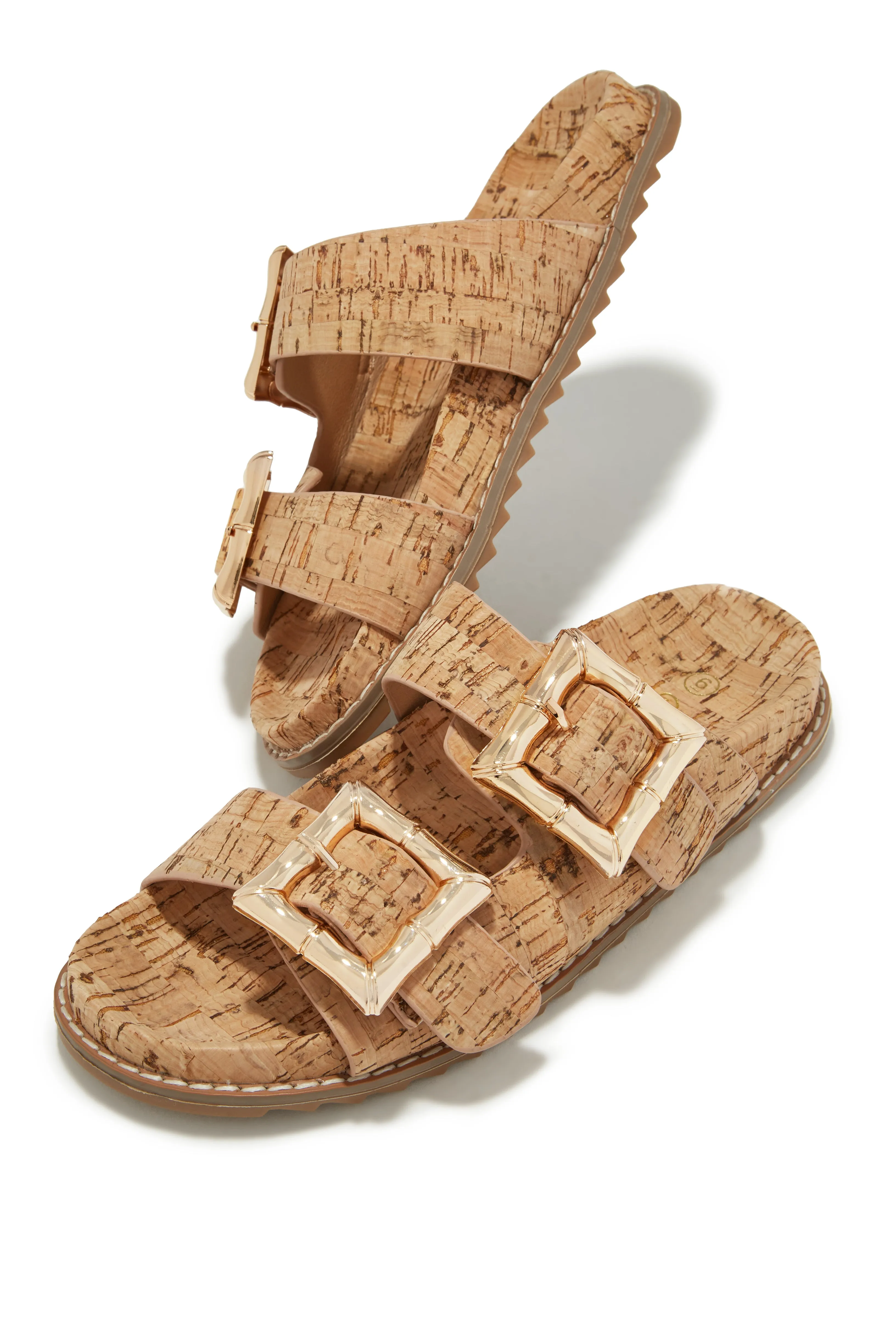 Neylana Chunky Slip On Sandals - Cork
