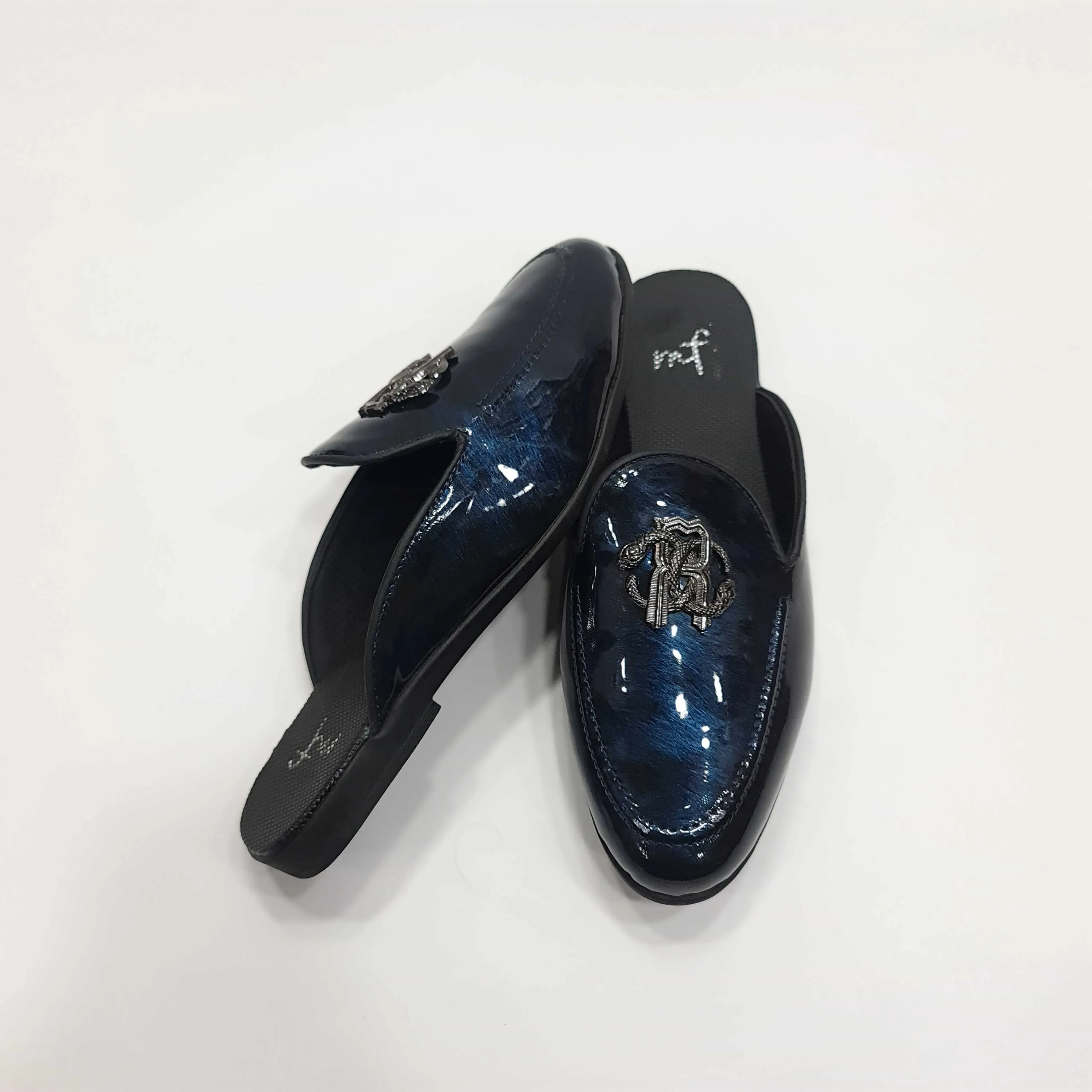 Patent Buckle Mules