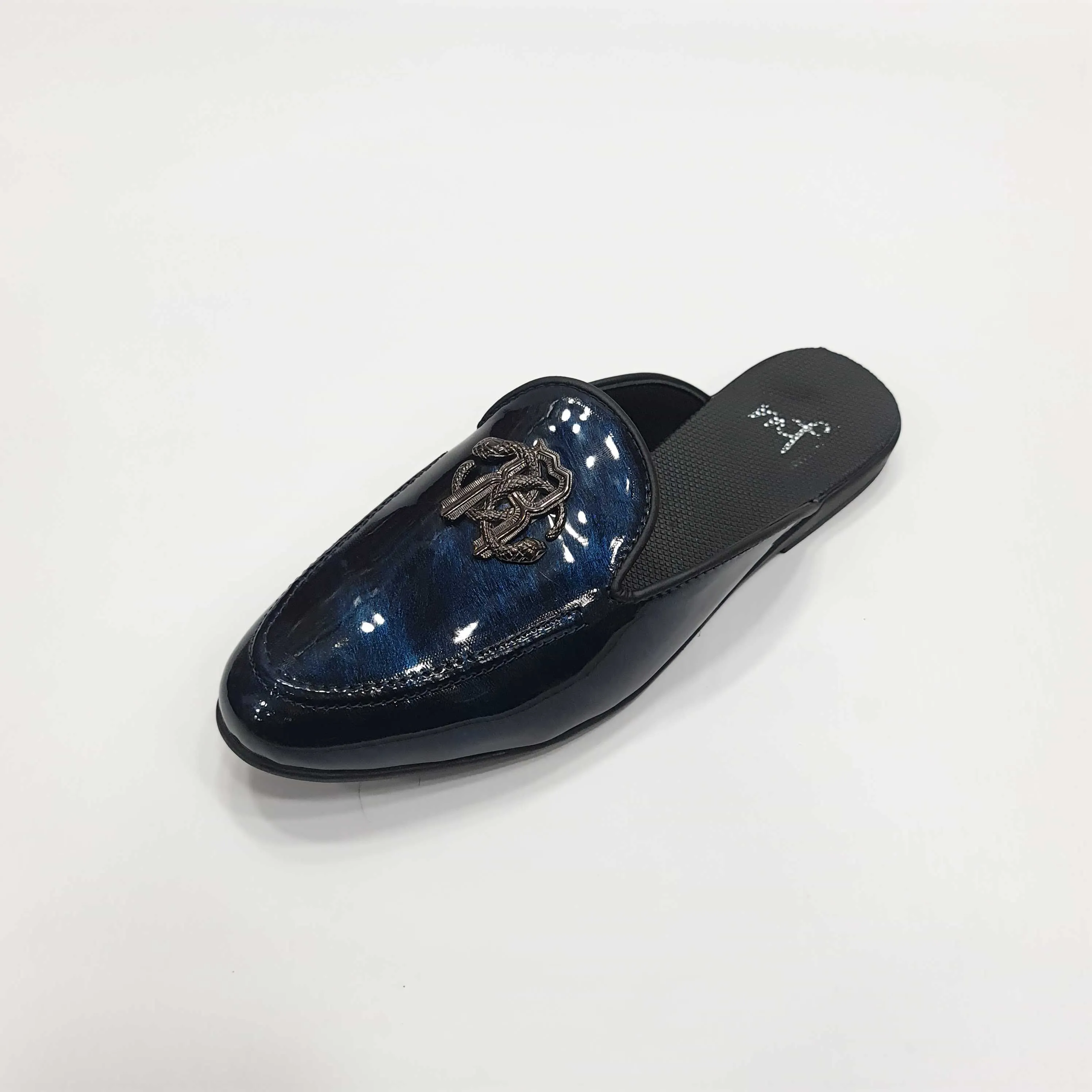 Patent Buckle Mules
