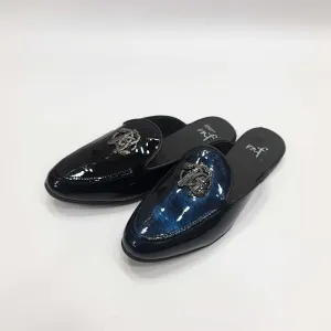 Patent Buckle Mules