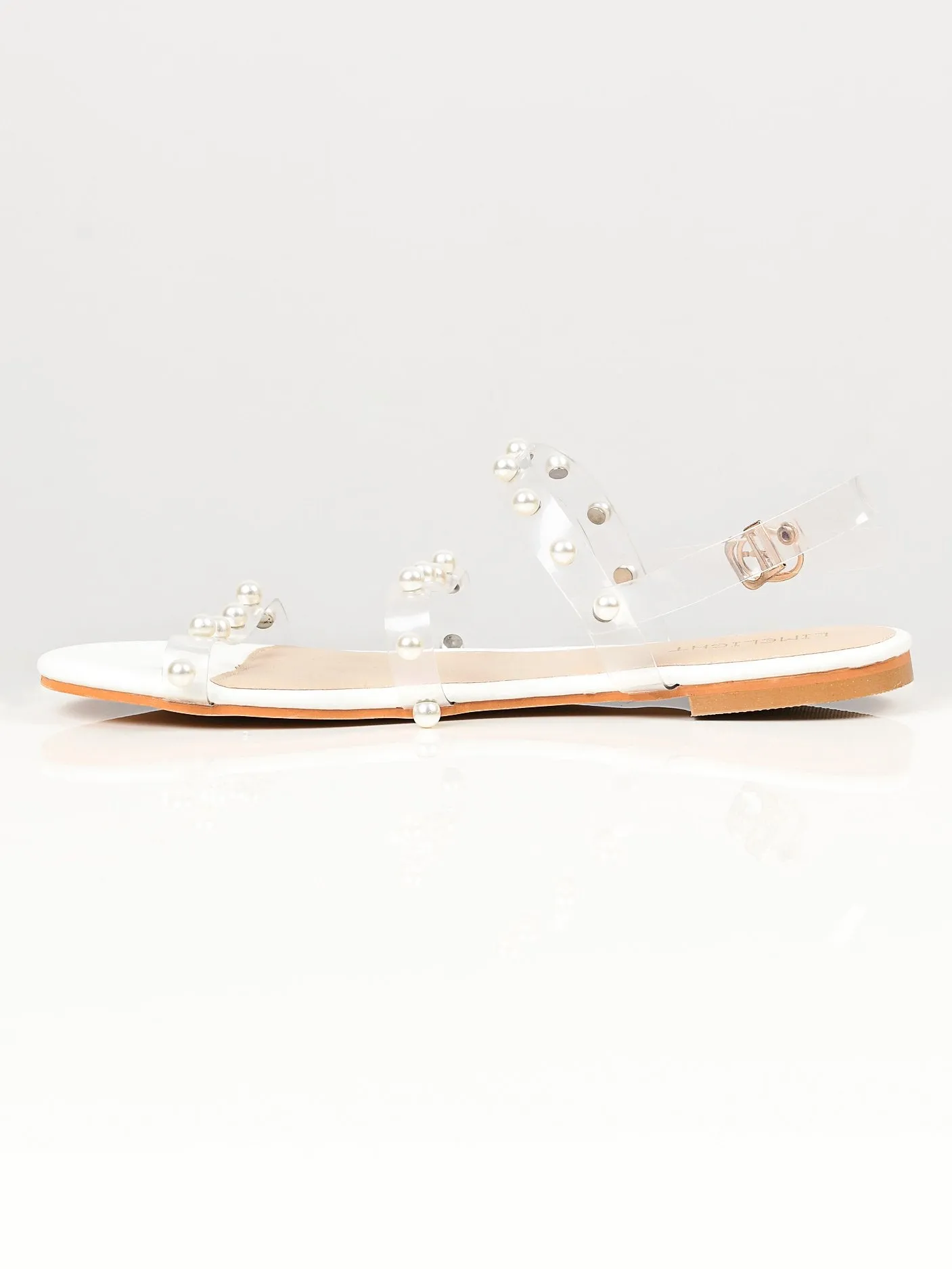 Pearl Studded Sandals - White