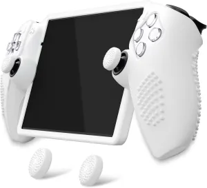 PlayVital Design for PS Portal Silicone Protective Case with Thumb Grips  Enhanced Grip Comfort | Anti-Slip 3D Studded Design | Full Protection | Perfect Fit - White