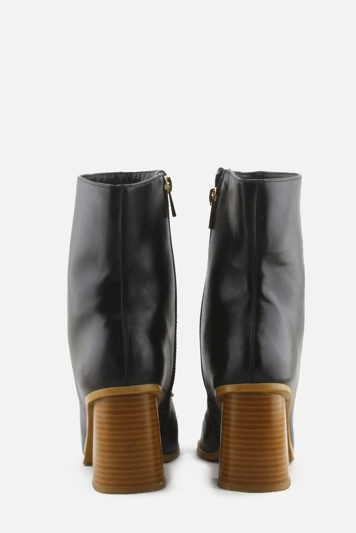 Primark Zipper Block Heels Ankle Boots | 100% Authentic Leather