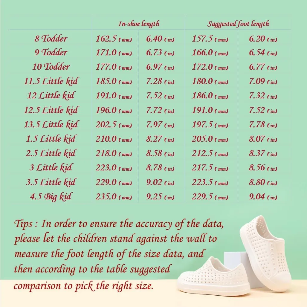 QLZ Toddler Kids Water Shoes for Boys Girls Garden Sandals Rubber Shoes Beach Sneakers, Slip-on Anti-Slip Lightweight Breathable Quick Dry Soft FlexibleToddler/Little Kid/Big Kid