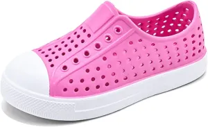 QLZ Toddler Kids Water Shoes for Boys Girls Garden Sandals Rubber Shoes Beach Sneakers, Slip-on Anti-Slip Lightweight Breathable Quick Dry Soft FlexibleToddler/Little Kid/Big Kid