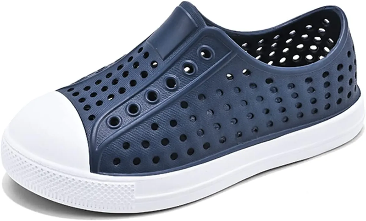 QLZ Toddler Kids Water Shoes for Boys Girls Garden Sandals Rubber Shoes Beach Sneakers, Slip-on Anti-Slip Lightweight Breathable Quick Dry Soft FlexibleToddler/Little Kid/Big Kid