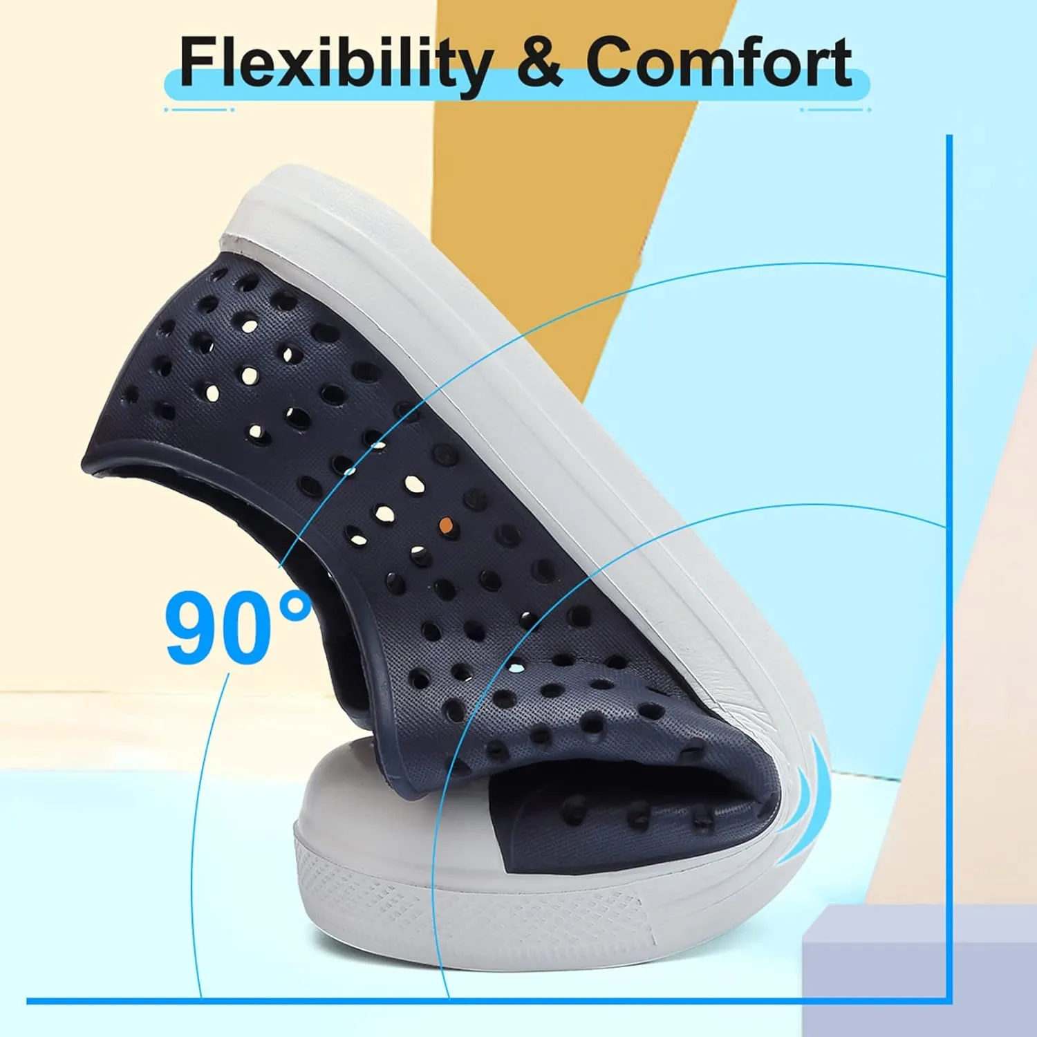 QLZ Toddler Kids Water Shoes for Boys Girls Garden Sandals Rubber Shoes Beach Sneakers, Slip-on Anti-Slip Lightweight Breathable Quick Dry Soft FlexibleToddler/Little Kid/Big Kid