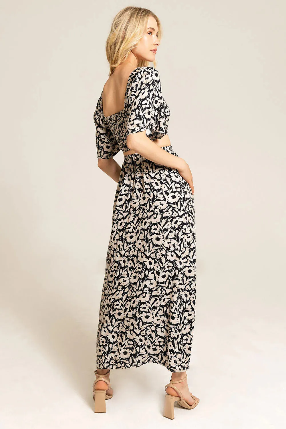 SAL Cutout Maxi Floral Dress