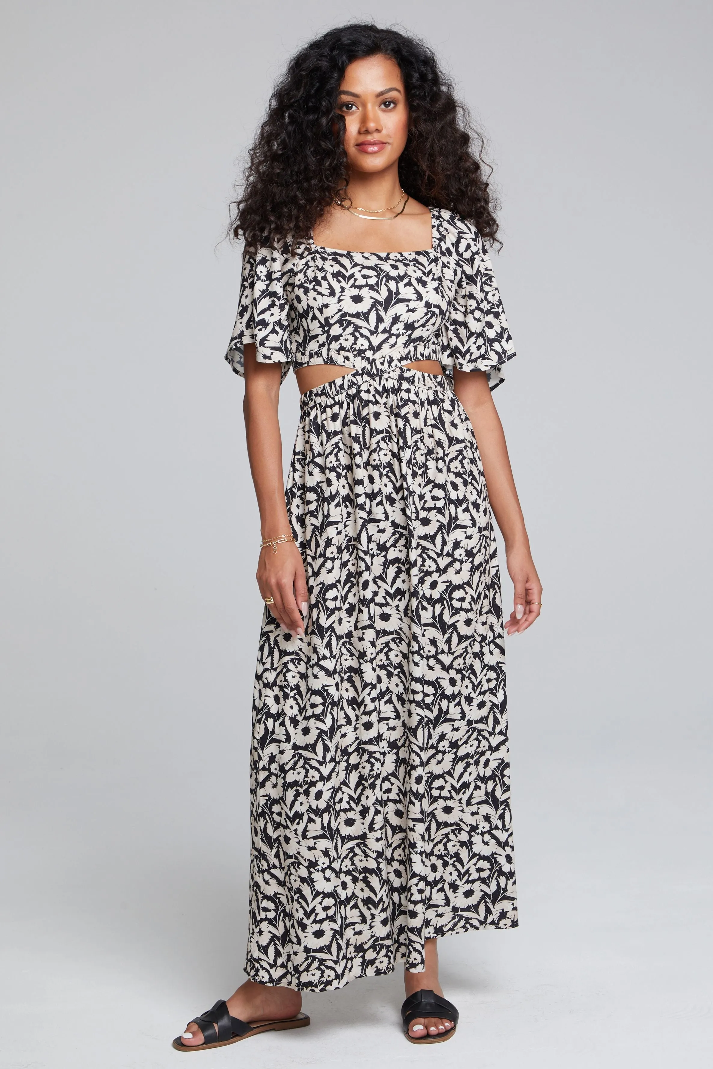 SAL Cutout Maxi Floral Dress