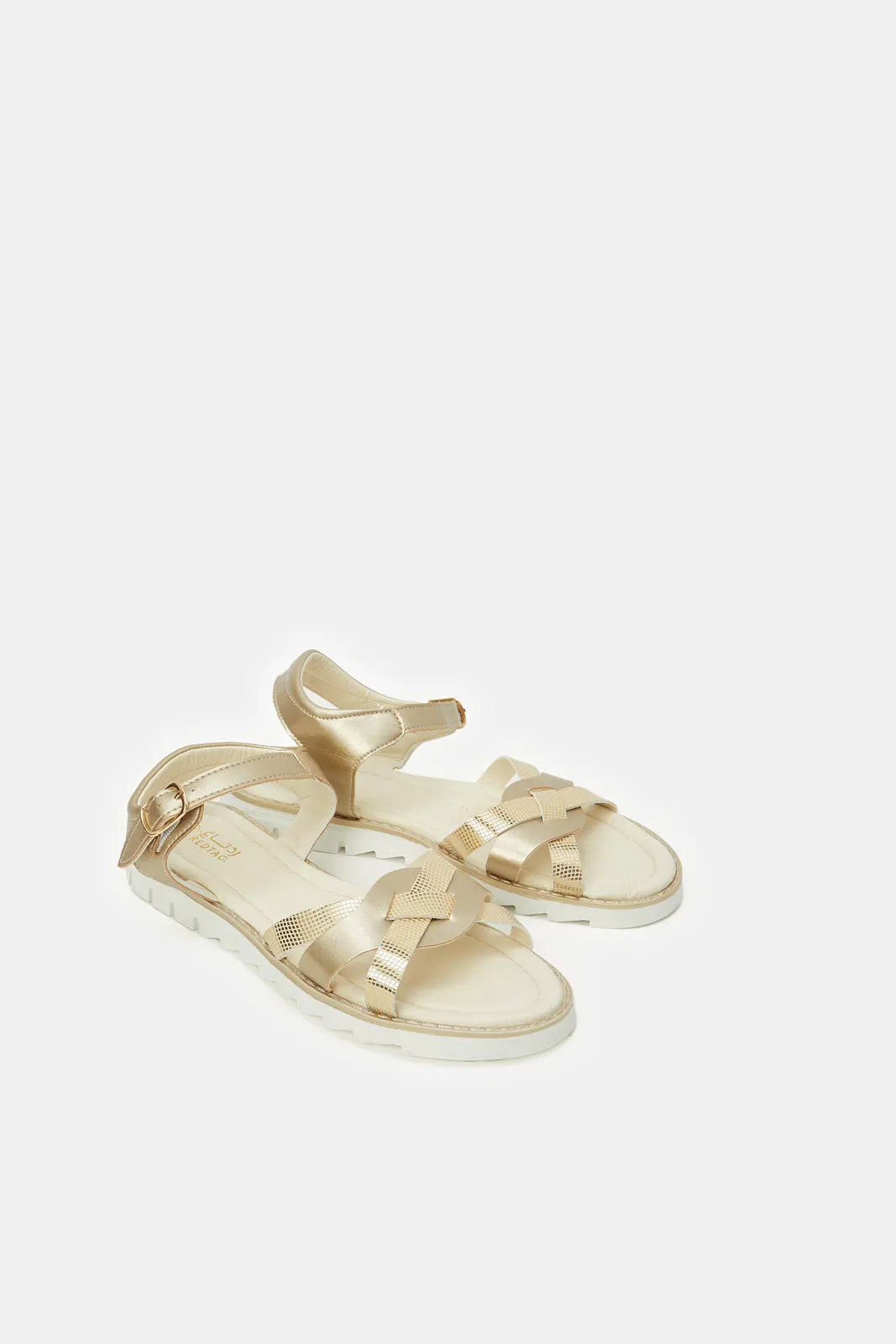 Senior Girls Beige Chunky Sandals