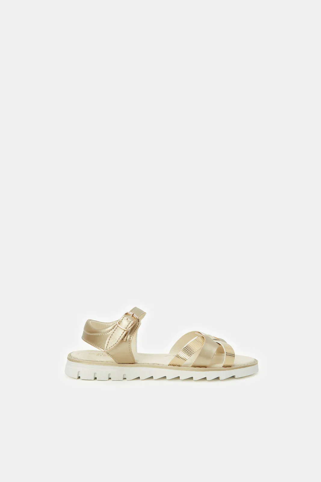 Senior Girls Beige Chunky Sandals