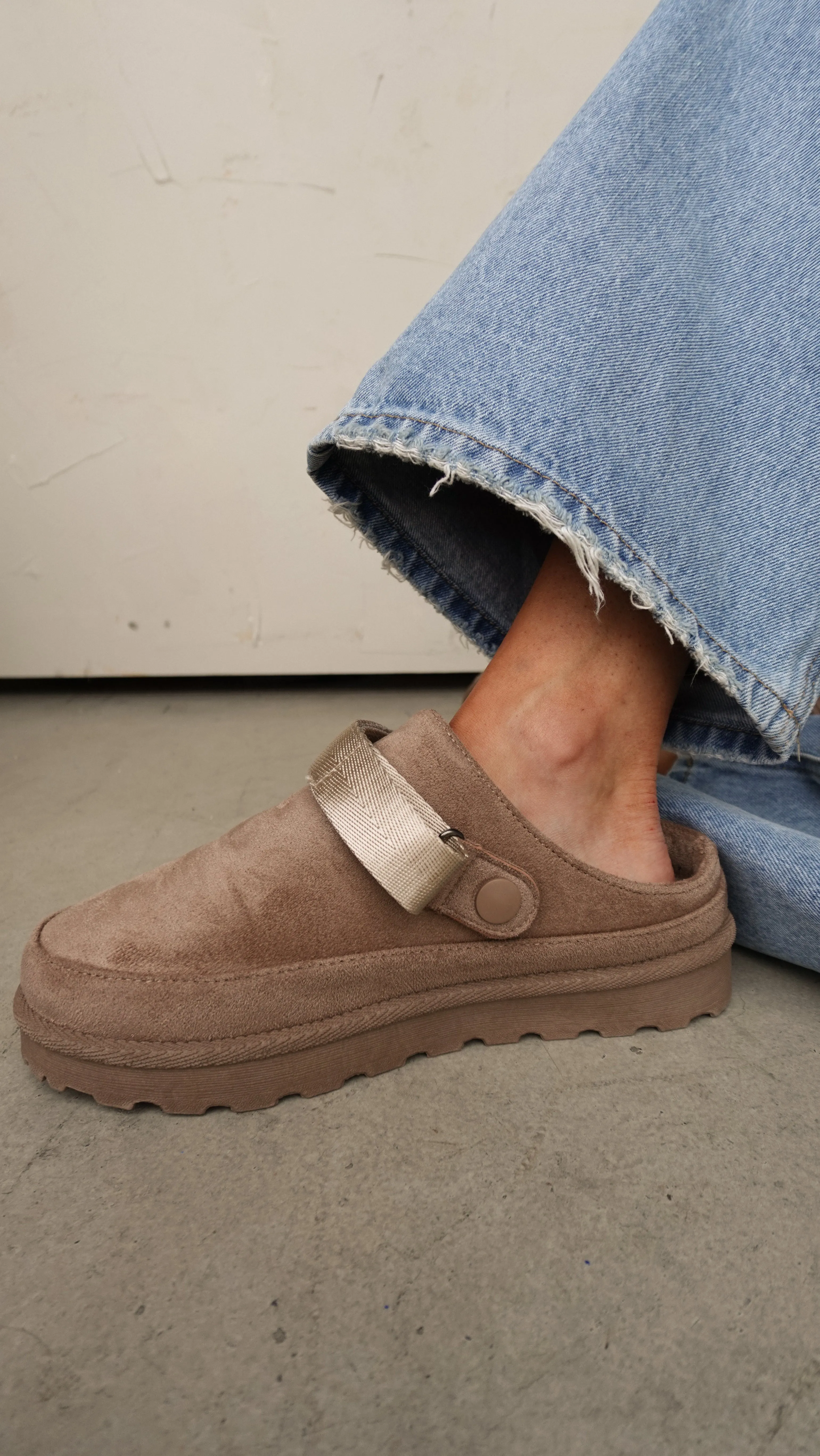 Slip On Faux-Fur Lined Mules