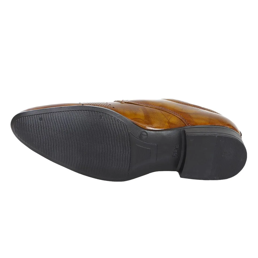 Somugi Tan Lace up Formal Shoes for Men made by Artificial Patent Leather