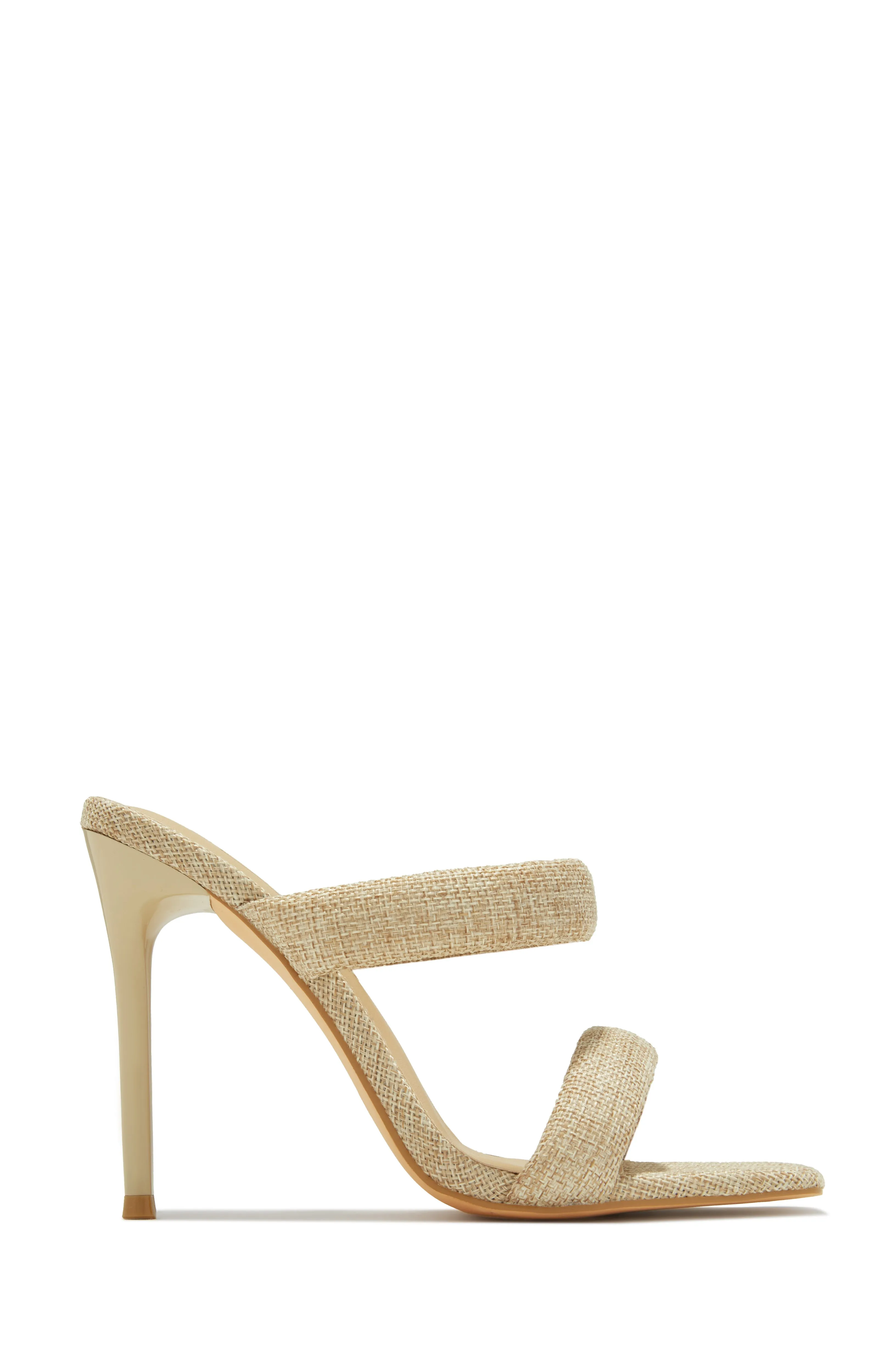 Stassie Single Sole High Heel Mules - Natural
