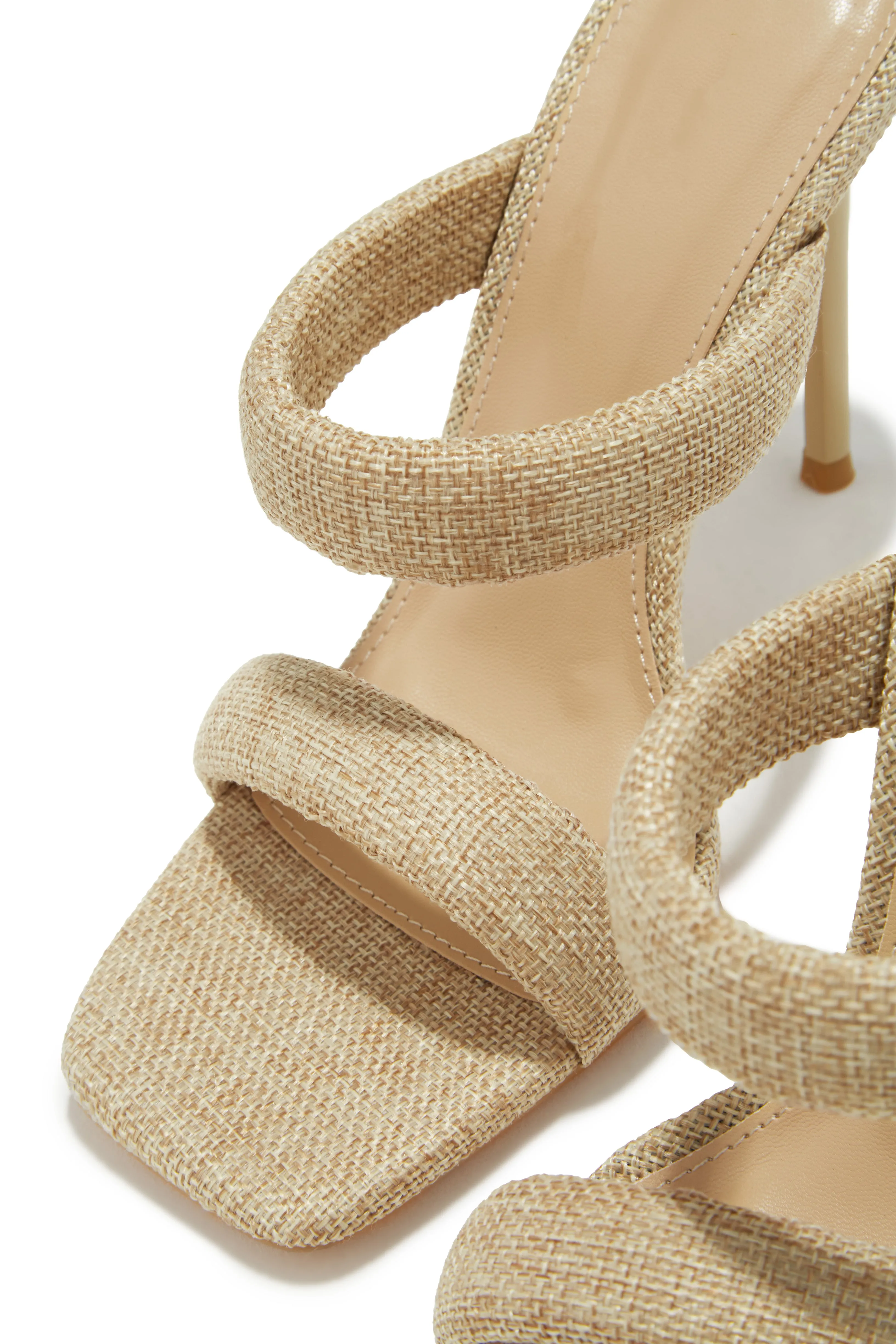 Stassie Single Sole High Heel Mules - Natural