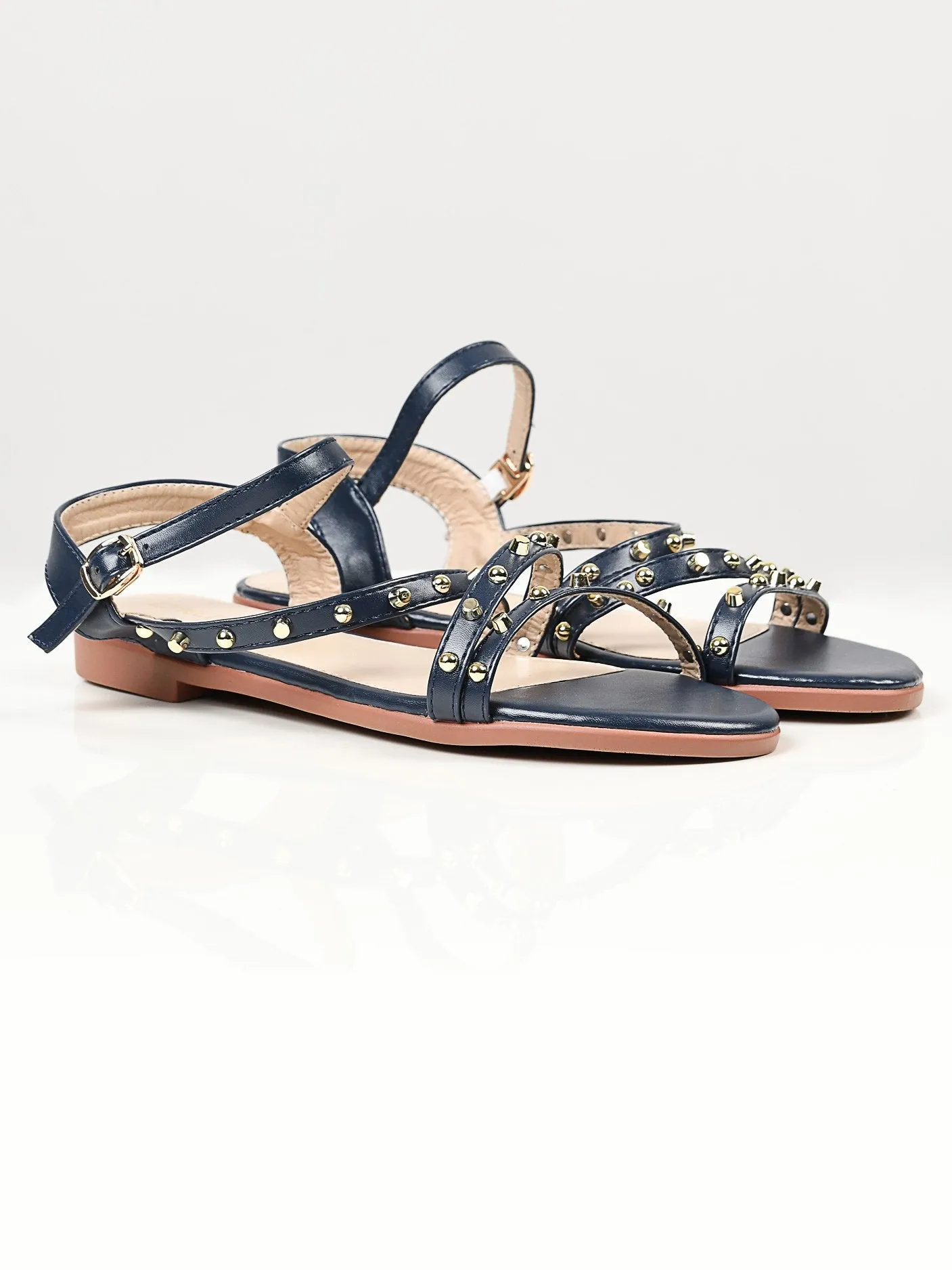 Studded Sandals - Blue