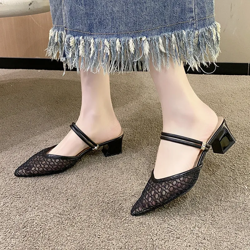 TEEK - Point Toe Block Heel Sandals