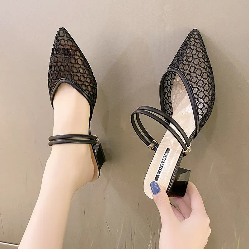 TEEK - Point Toe Block Heel Sandals