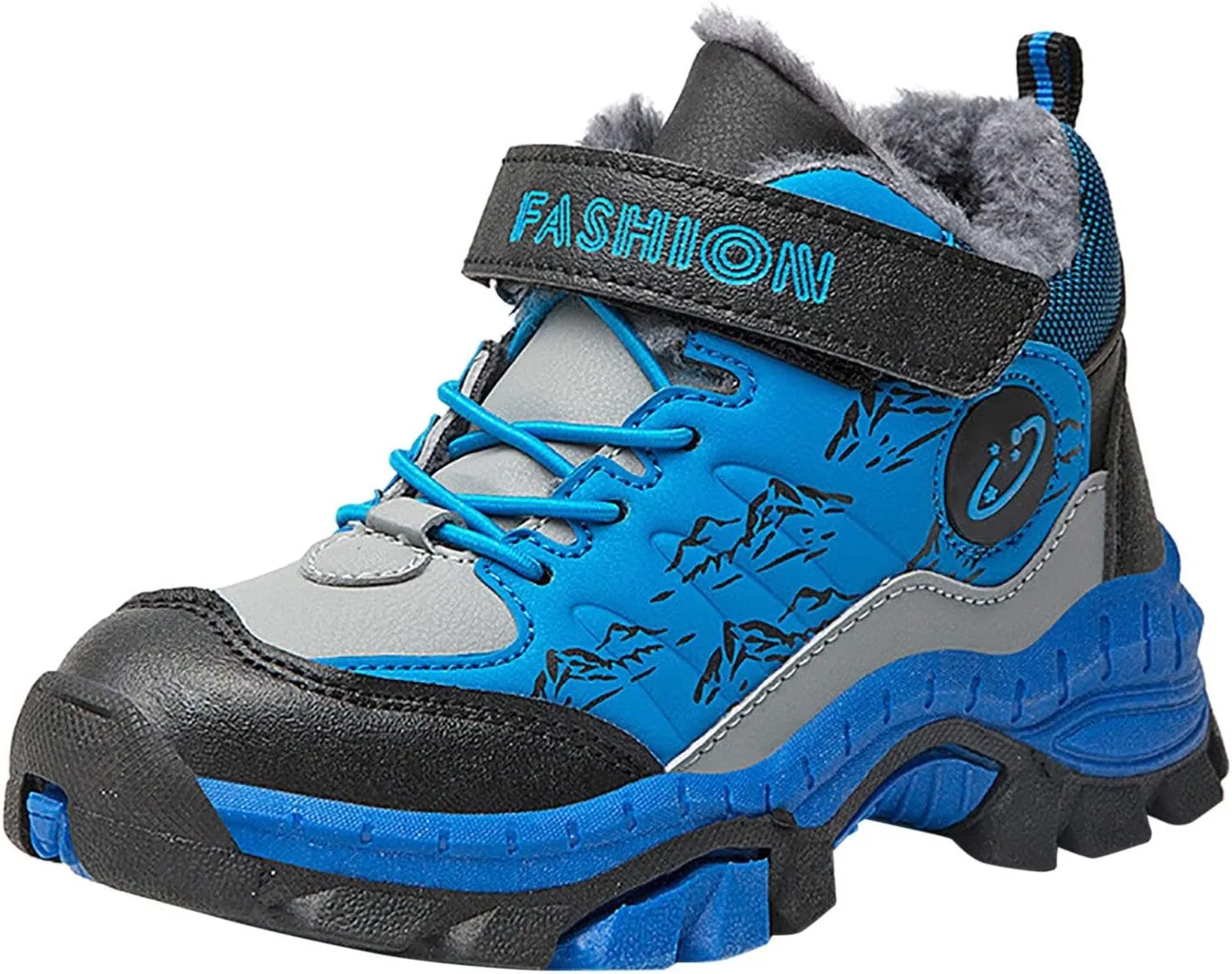 Toddler Snow Boots Cozy Fleece Snow Boots Non-Slip Walking Shoes Faux Fur Lined Outdoor Ankle Boots Hiking Shoes