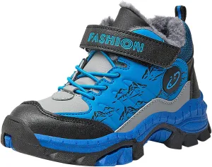 Toddler Snow Boots Cozy Fleece Snow Boots Non-Slip Walking Shoes Faux Fur Lined Outdoor Ankle Boots Hiking Shoes