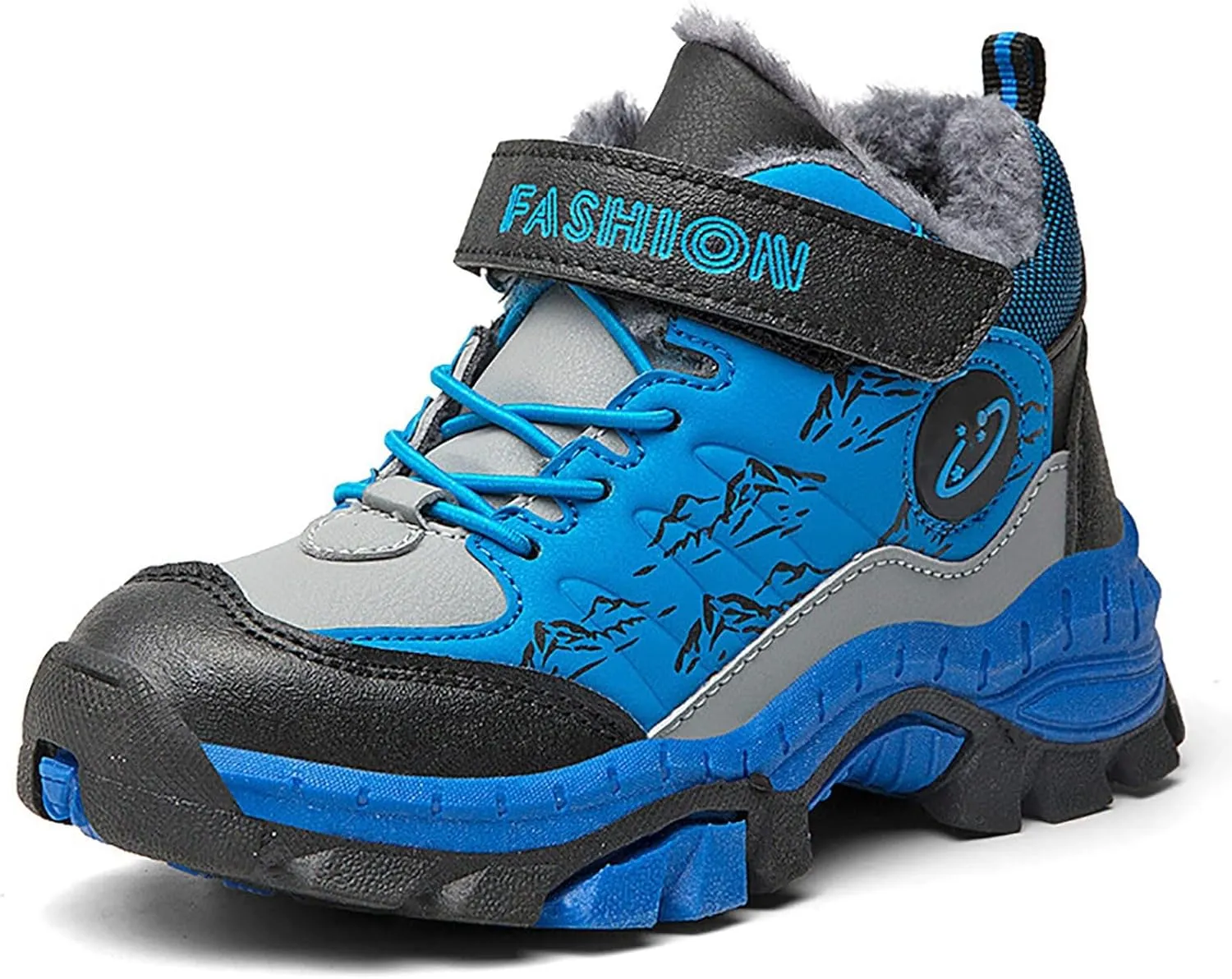 Toddler Snow Boots Cozy Fleece Snow Boots Non-Slip Walking Shoes Faux Fur Lined Outdoor Ankle Boots Hiking Shoes